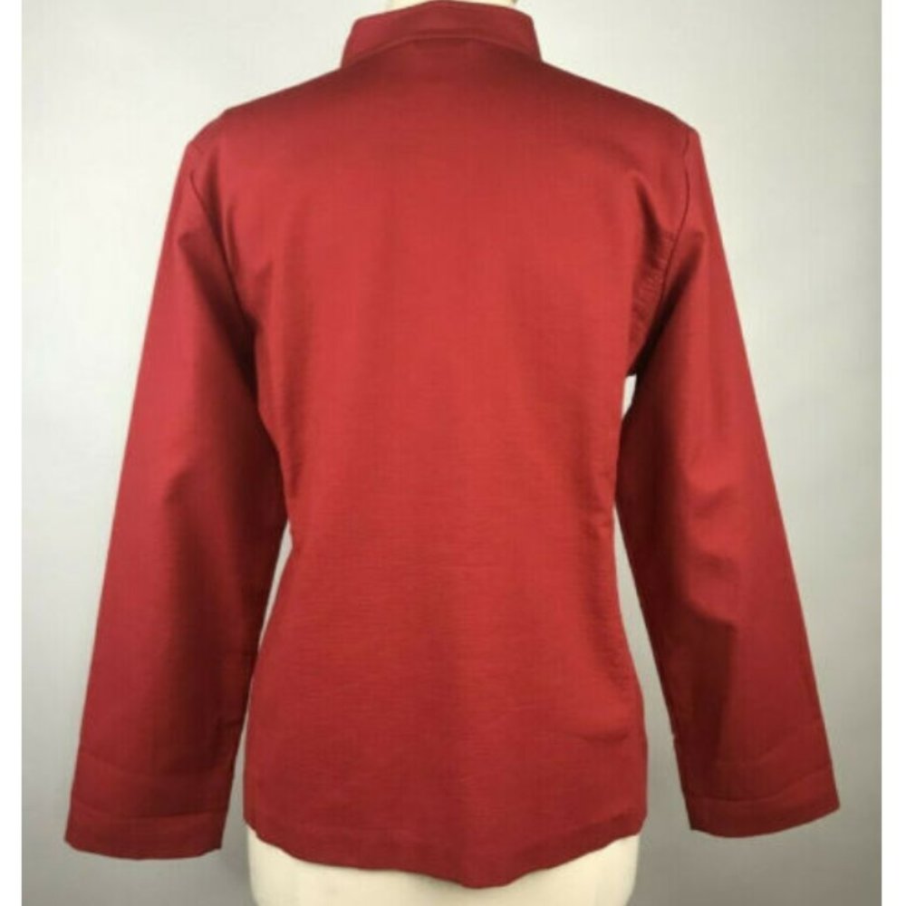 Eileen Fisher Textured Cotton Stretch Jacket Sz L - Picture 2 of 7